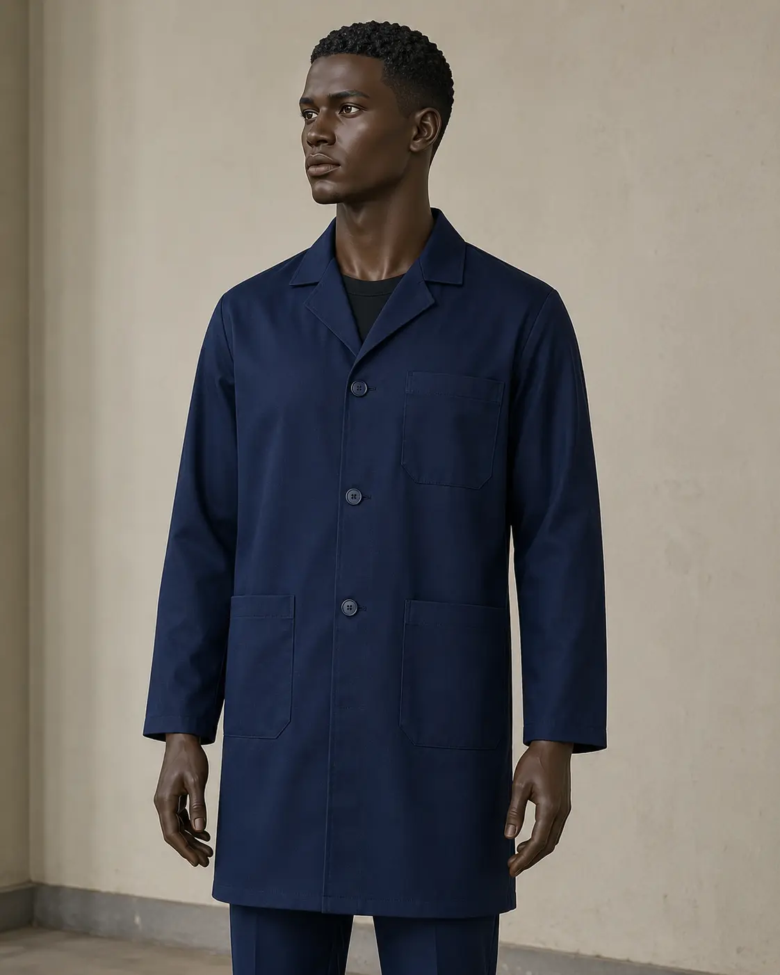 Navy Blue Dust Coat